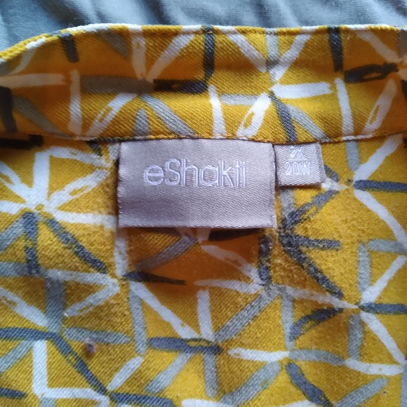 Yellow eShakti shirt dress plus size 2X 20W - Picture 3 of 3